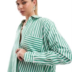 ALEXANDER JORDAN STRIPPED BUTTON DOWN SHIRT SIZE LARGE